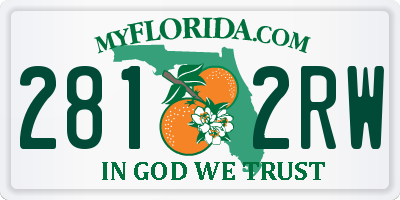 FL license plate 2812RW