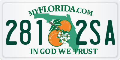 FL license plate 2812SA