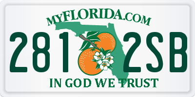 FL license plate 2812SB