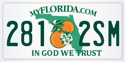 FL license plate 2812SM