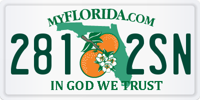 FL license plate 2812SN