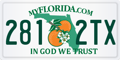 FL license plate 2812TX