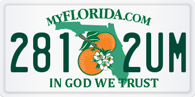 FL license plate 2812UM