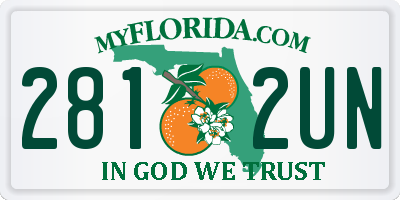 FL license plate 2812UN