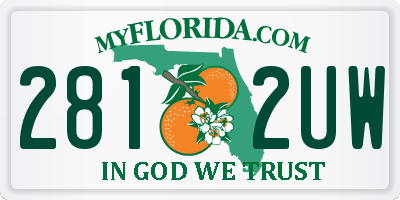 FL license plate 2812UW