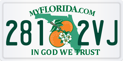 FL license plate 2812VJ
