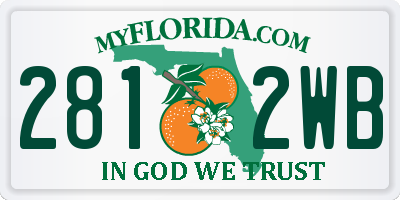 FL license plate 2812WB