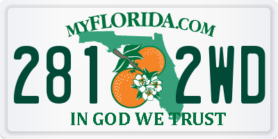 FL license plate 2812WD