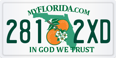 FL license plate 2812XD