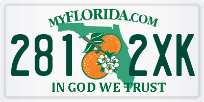 FL license plate 2812XK