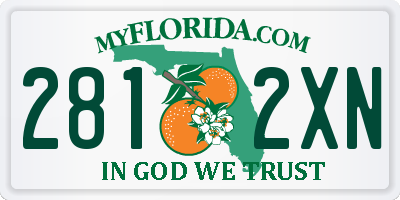 FL license plate 2812XN