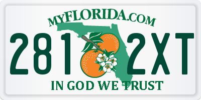FL license plate 2812XT