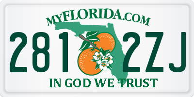 FL license plate 2812ZJ