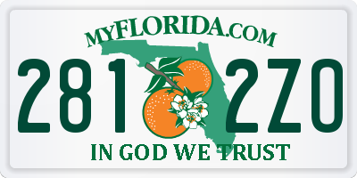 FL license plate 2812ZO