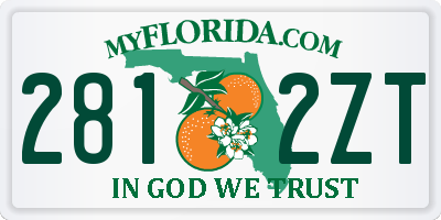FL license plate 2812ZT