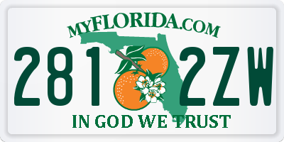 FL license plate 2812ZW