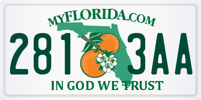 FL license plate 2813AA