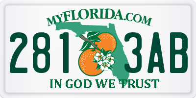 FL license plate 2813AB