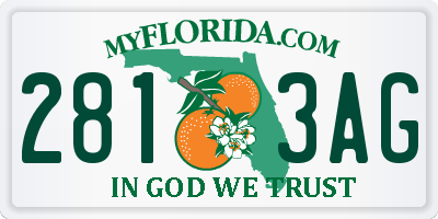 FL license plate 2813AG