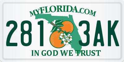 FL license plate 2813AK