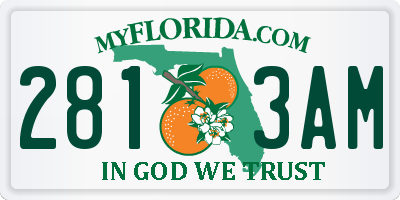 FL license plate 2813AM