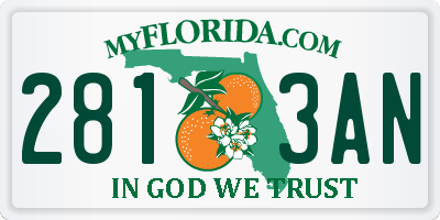 FL license plate 2813AN