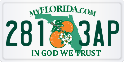 FL license plate 2813AP