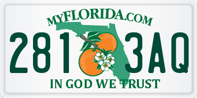 FL license plate 2813AQ