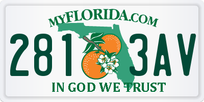 FL license plate 2813AV