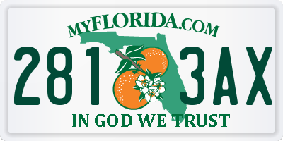 FL license plate 2813AX