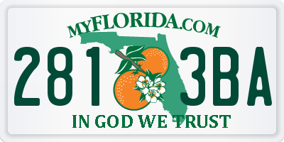 FL license plate 2813BA