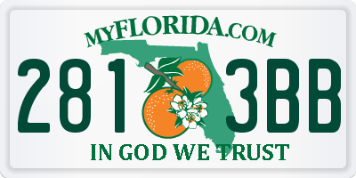 FL license plate 2813BB