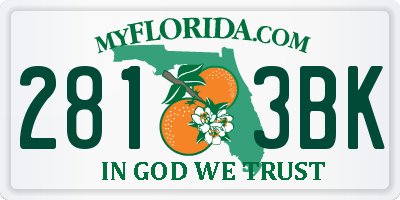 FL license plate 2813BK