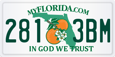 FL license plate 2813BM