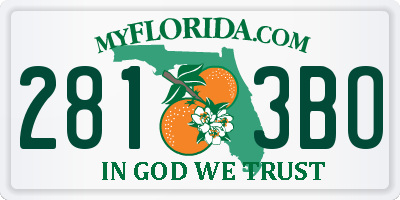 FL license plate 2813BO
