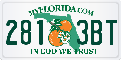 FL license plate 2813BT