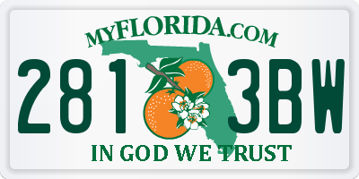 FL license plate 2813BW