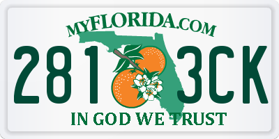 FL license plate 2813CK
