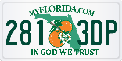 FL license plate 2813DP