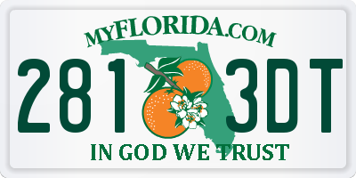 FL license plate 2813DT