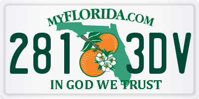 FL license plate 2813DV