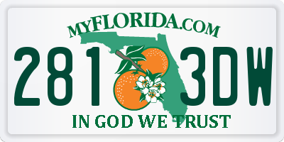 FL license plate 2813DW