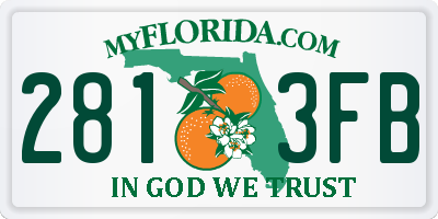 FL license plate 2813FB
