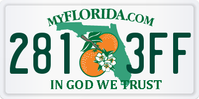 FL license plate 2813FF