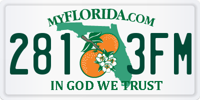 FL license plate 2813FM