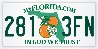 FL license plate 2813FN