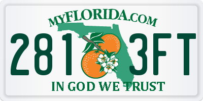 FL license plate 2813FT