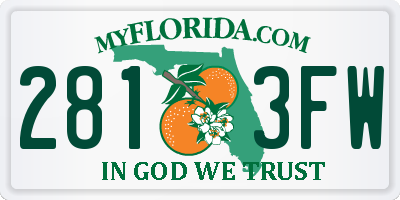 FL license plate 2813FW