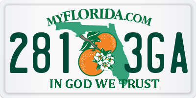 FL license plate 2813GA