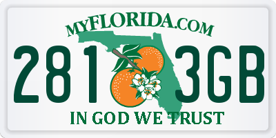 FL license plate 2813GB
